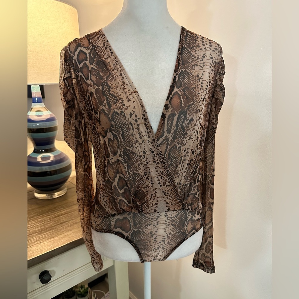 Unknown Mfg Snake Print Bodysuit - Unk Size (believe it’s S or XS